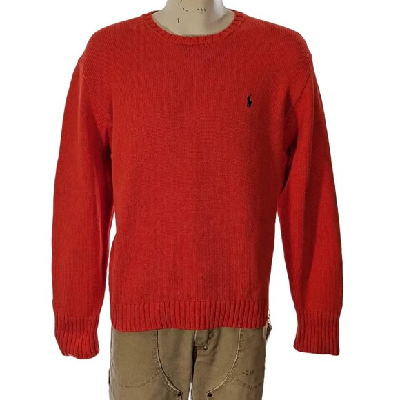 Polo Ralph Lauren Other - Polo Ralph Lauren Orange Cotton Crew Neck Sweater Sz XL EUC